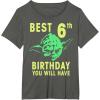 image:imageStar Wars Yoda Best 6th Birthday You Will Have Stencil TShirtAsphalt Grey