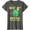 image:imageStar Wars Yoda Best 6th Birthday You Will Have Stencil TShirtAsphalt Grey