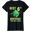 image:imageStar Wars Yoda Best 6th Birthday You Will Have Stencil TShirtBlack