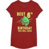 image:imageStar Wars Yoda Best 6th Birthday You Will Have Stencil TShirtCranberry Red