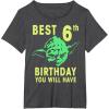 image:imageStar Wars Yoda Best 6th Birthday You Will Have Stencil TShirtDark Heather Grey
