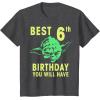 image:imageStar Wars Yoda Best 6th Birthday You Will Have Stencil TShirtDark Heather Grey
