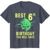 image:imageStar Wars Yoda Best 6th Birthday You Will Have Stencil TShirtHeather Blue