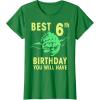 image:imageStar Wars Yoda Best 6th Birthday You Will Have Stencil TShirtKelly Green