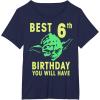 image:imageStar Wars Yoda Best 6th Birthday You Will Have Stencil TShirtNavy Blue