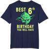 image:imageStar Wars Yoda Best 6th Birthday You Will Have Stencil TShirtNavy Blue