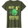 image:imageStar Wars Yoda Best 6th Birthday You Will Have Stencil TShirtOlive Green