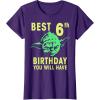 image:imageStar Wars Yoda Best 6th Birthday You Will Have Stencil TShirtPurple