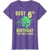 image:imageStar Wars Yoda Best 6th Birthday You Will Have Stencil TShirtPurple Heather