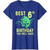 image:imageStar Wars Yoda Best 6th Birthday You Will Have Stencil TShirtRoyal Blue