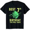 image:imageStar Wars Yoda Best 7th Birthday You Will Have Stencil TShirtBlack