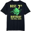 image:imageStar Wars Yoda Best 7th Birthday You Will Have Stencil TShirtBlack