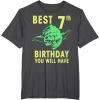 image:imageStar Wars Yoda Best 7th Birthday You Will Have Stencil TShirtDark Heather Grey