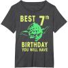 image:imageStar Wars Yoda Best 7th Birthday You Will Have Stencil TShirtDark Heather Grey