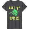 image:imageStar Wars Yoda Best 7th Birthday You Will Have Stencil TShirtDark Heather Grey