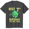 image:imageStar Wars Yoda Best 7th Birthday You Will Have Stencil TShirtDark Heather Grey