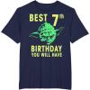 image:imageStar Wars Yoda Best 7th Birthday You Will Have Stencil TShirtNavy Blue