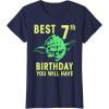 image:imageStar Wars Yoda Best 7th Birthday You Will Have Stencil TShirtNavy Blue