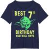 image:imageStar Wars Yoda Best 7th Birthday You Will Have Stencil TShirtNavy Blue