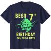 image:imageStar Wars Yoda Best 7th Birthday You Will Have Stencil TShirtNavy Blue