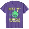 image:imageStar Wars Yoda Best 7th Birthday You Will Have Stencil TShirtPurple Heather