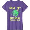image:imageStar Wars Yoda Best 7th Birthday You Will Have Stencil TShirtPurple Heather