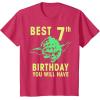 image:imageStar Wars Yoda Best 7th Birthday You Will Have Stencil TShirtRed Heather
