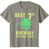 image:imageStar Wars Yoda Best 7th Birthday You Will Have Stencil TShirtSlate Grey