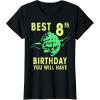 image:imageStar Wars Yoda Best 8th Birthday You Will Have Stencil TShirtBlack