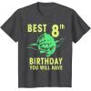 image:imageStar Wars Yoda Best 8th Birthday You Will Have Stencil TShirtDark Heather Grey