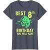 image:imageStar Wars Yoda Best 8th Birthday You Will Have Stencil TShirtHeather Blue