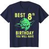 image:imageStar Wars Yoda Best 8th Birthday You Will Have Stencil TShirtNavy Blue