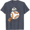 image:imageStar Wars BB8 Rollin Into My 4th Birthday Portrait TShirtHeather Blue