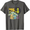 image:imageStar Wars Grogu Today I Am 4 Birthday TShirtAsphalt Grey