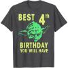 image:imageStar Wars Yoda Best 4th Birthday You Will Have Stencil TShirtDark Heather Grey