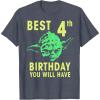image:imageStar Wars Yoda Best 4th Birthday You Will Have Stencil TShirtHeather Blue