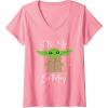image:imageWomens Star Wars The Mandalorian Grogu Its My Birthday Party VNeck TShirtPink