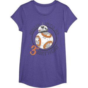 image:imageStar Wars BB8 Rollin Into My 3rd Birthday Portrait TShirtPurple Heather