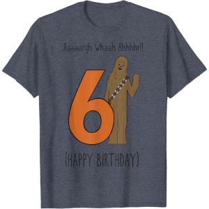 image:imageStar Wars Chewbacca Arrrggh Sixth Birthday TShirtHeather Blue