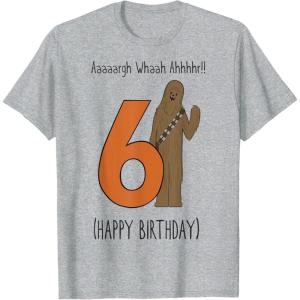 image:imageStar Wars Chewbacca Arrrggh Sixth Birthday TShirtHeather Grey