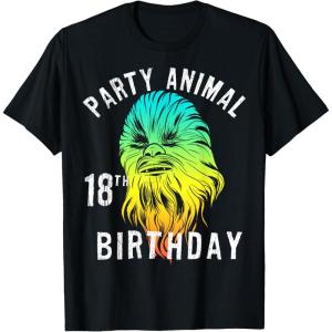 image:imageStar Wars Chewie Party Animal 18th Birthday Color Portrait TShirtBlack