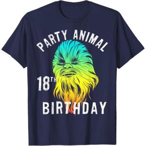 image:imageStar Wars Chewie Party Animal 18th Birthday Color Portrait TShirtNavy Blue