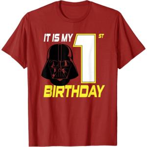 image:imageStar Wars Darth Vader 1st Birthday TShirt TShirtCranberry Red