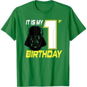 image:imageStar Wars Darth Vader 1st Birthday TShirt TShirtKelly Green