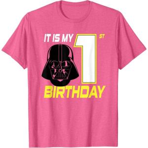 image:imageStar Wars Darth Vader 1st Birthday TShirt TShirtPink Heather