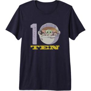 image:imageStar Wars Grogu Kids 10th Birthday The Mandalorian Party Premium Triblend TShirtNavy Blue