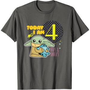 image:imageStar Wars Grogu Today I Am 4 Birthday TShirtAsphalt Grey