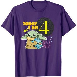 image:imageStar Wars Grogu Today I Am 4 Birthday TShirtPurple
