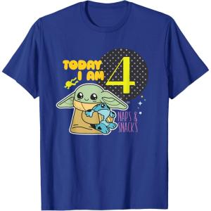 image:imageStar Wars Grogu Today I Am 4 Birthday TShirtRoyal Blue