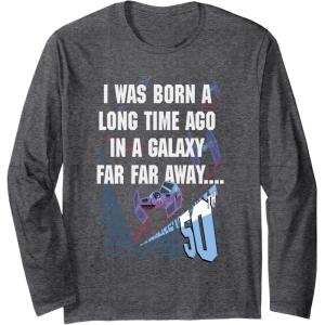 image:imageStar Wars I Was Born A Long Time Ago 50th Birthday Disney Long Sleeve TShirtDark Heather Grey
